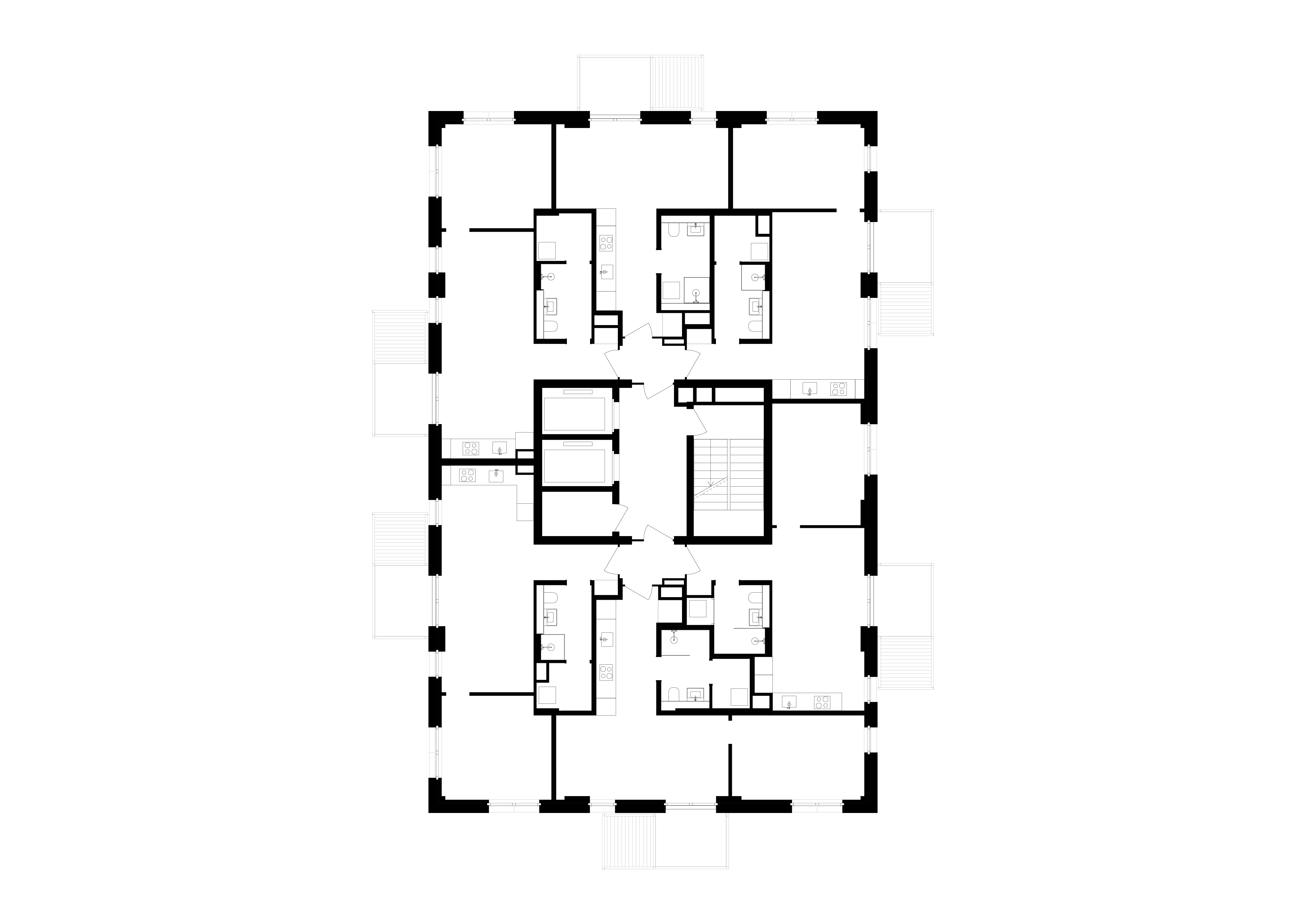 Wohnhochhaus Sorrento, Dübendorf Grundriss OG, Stücheli Architekten