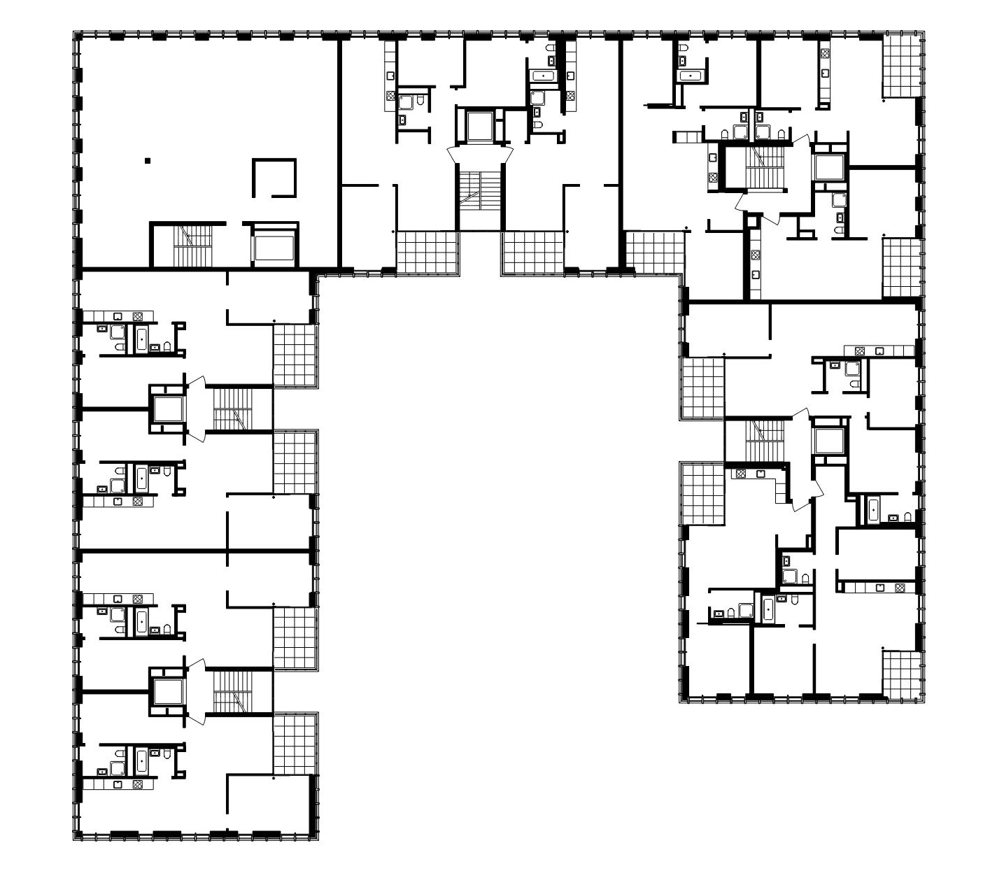 Grundriss Wohn- und Gewerbeüberbauung Rütlihof, Effretikon, Stücheli Architekten AG