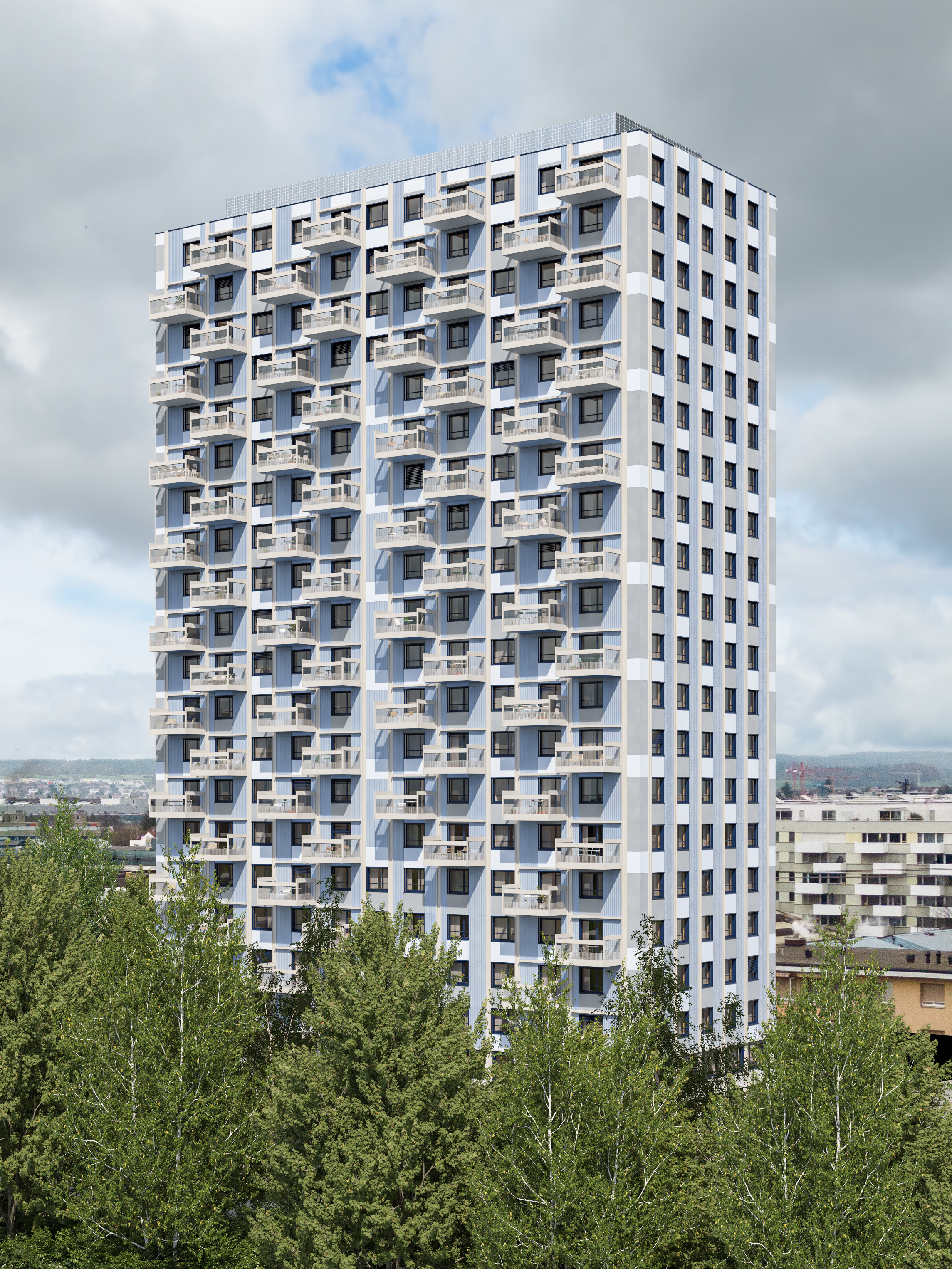 Wohnhochhaus Sky, Dübendorf Visualisierung  © Indievisual