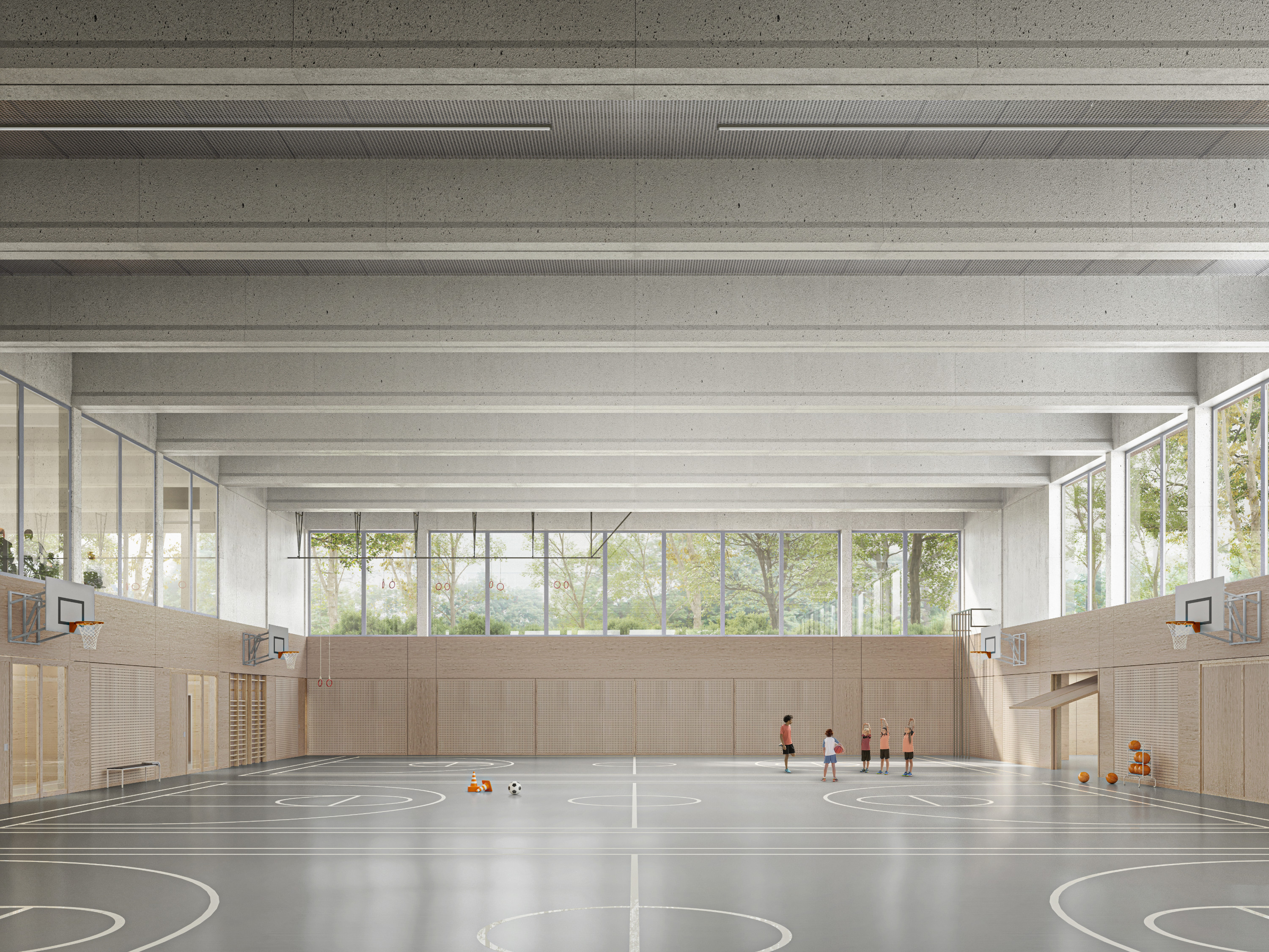 Erweiterung Schulanlage Burgerau, Rapperswil-Jona  Visualisierung Luce Atelier