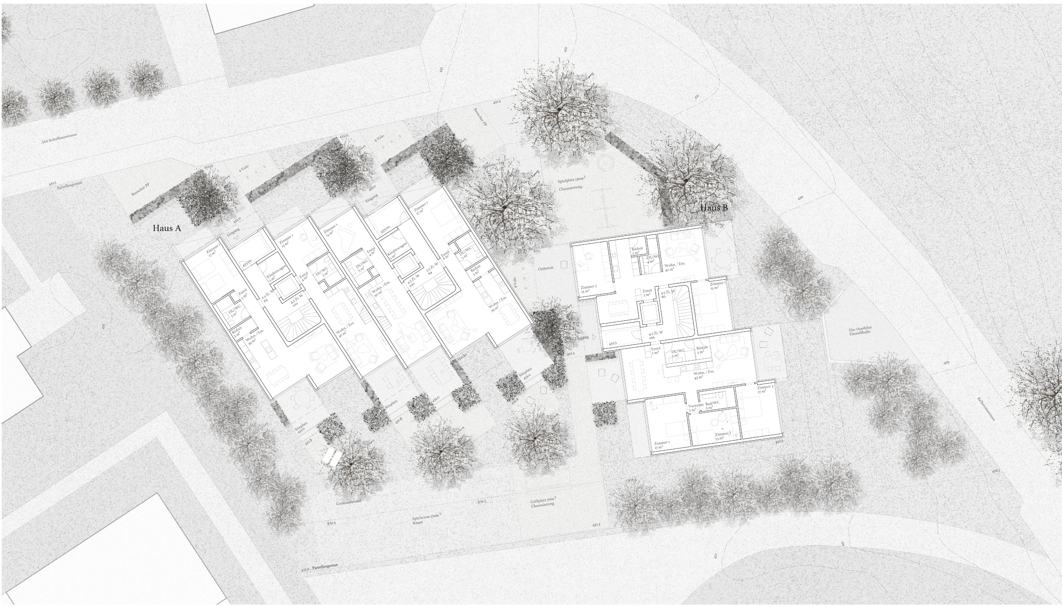 Wohnüberbauung Kellerrain, Obfelden, Grundriss  © Stücheli Architekten 