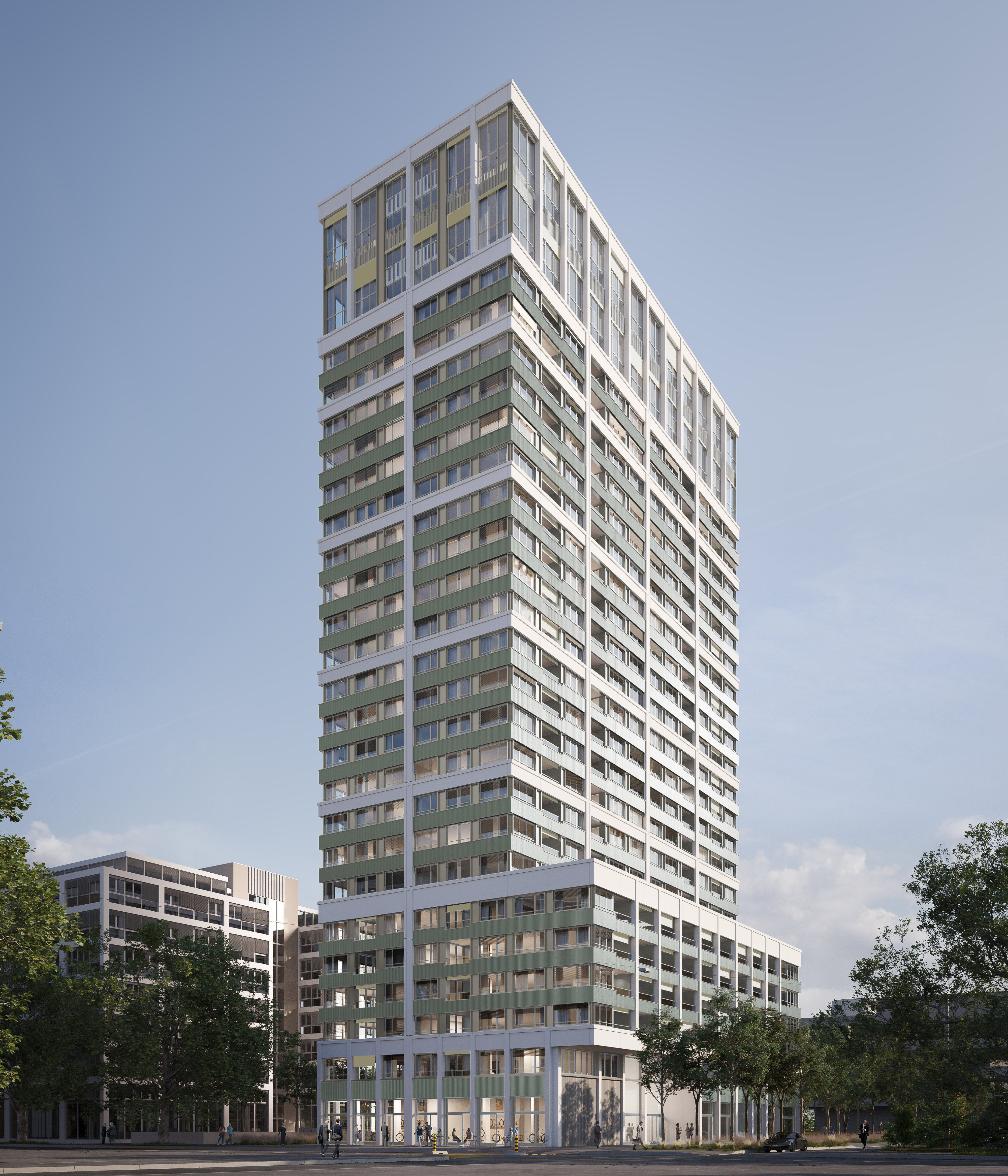 Wohnhochhaus Leutschenbach, Zürich Visualisierung ©baumatte