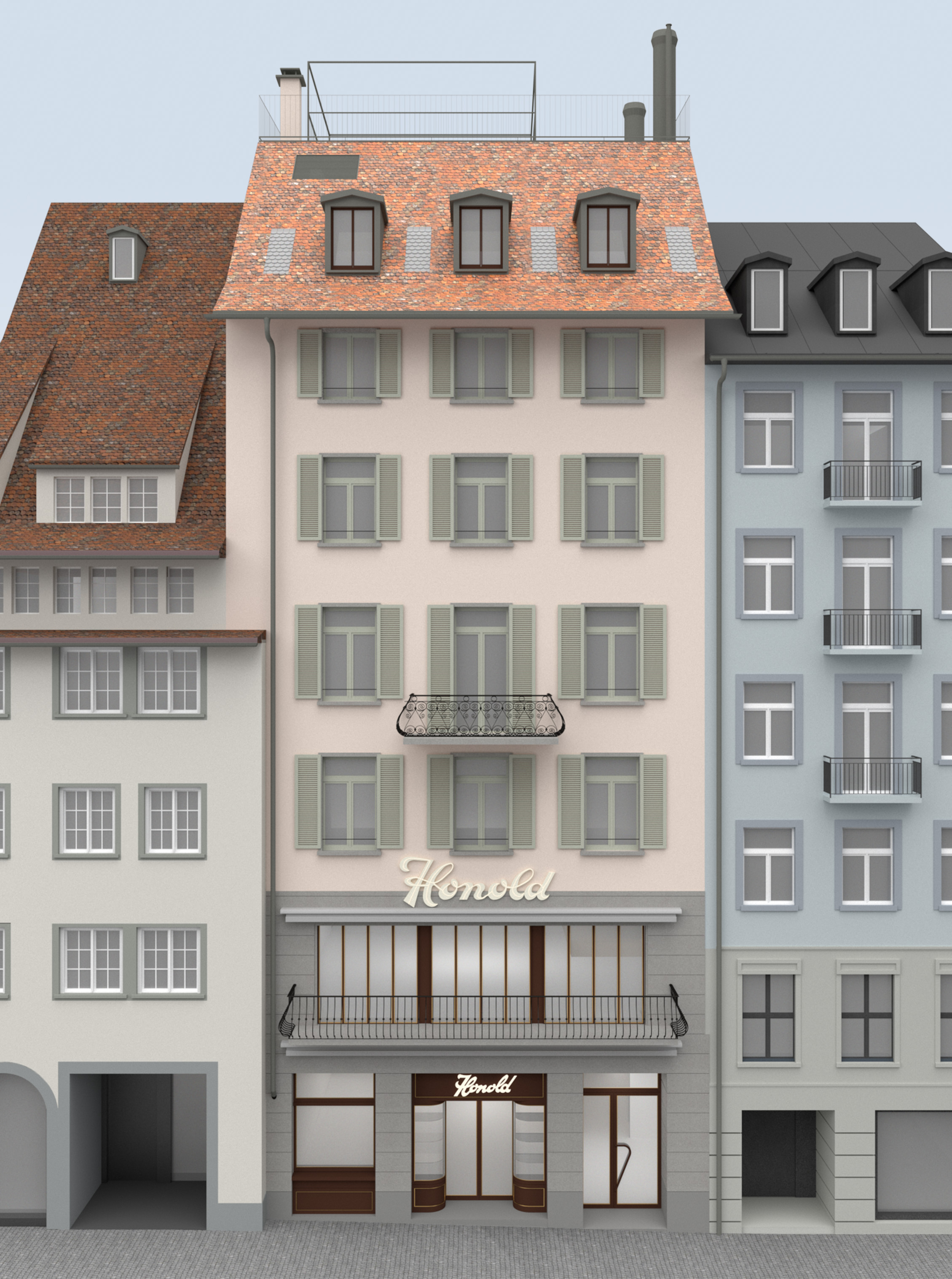 Umbau Rennweg 53, Visualisierung Fassade 