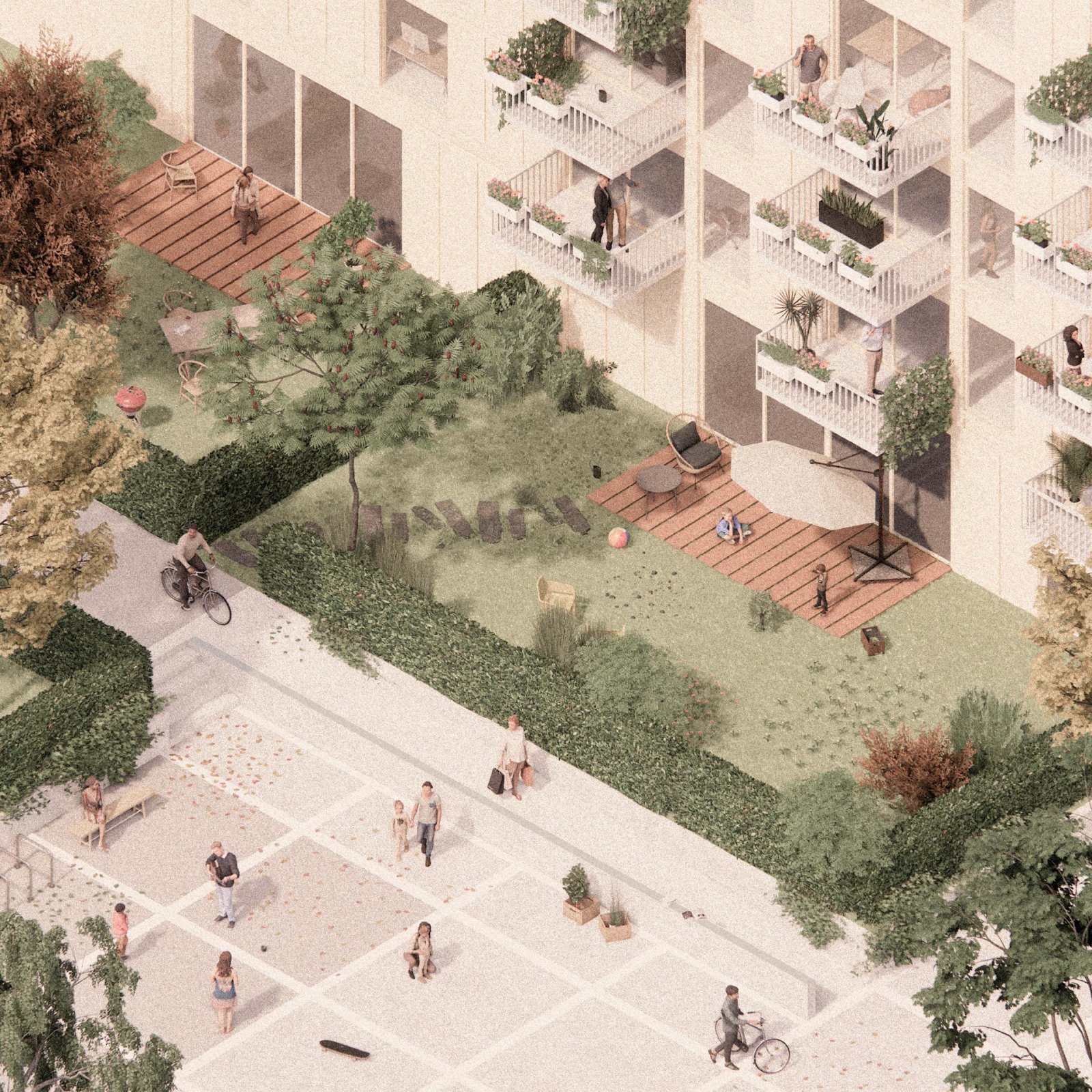 Wellis-Areal Visualisierung Stücheli Architekten © Filippo Bolognese Images