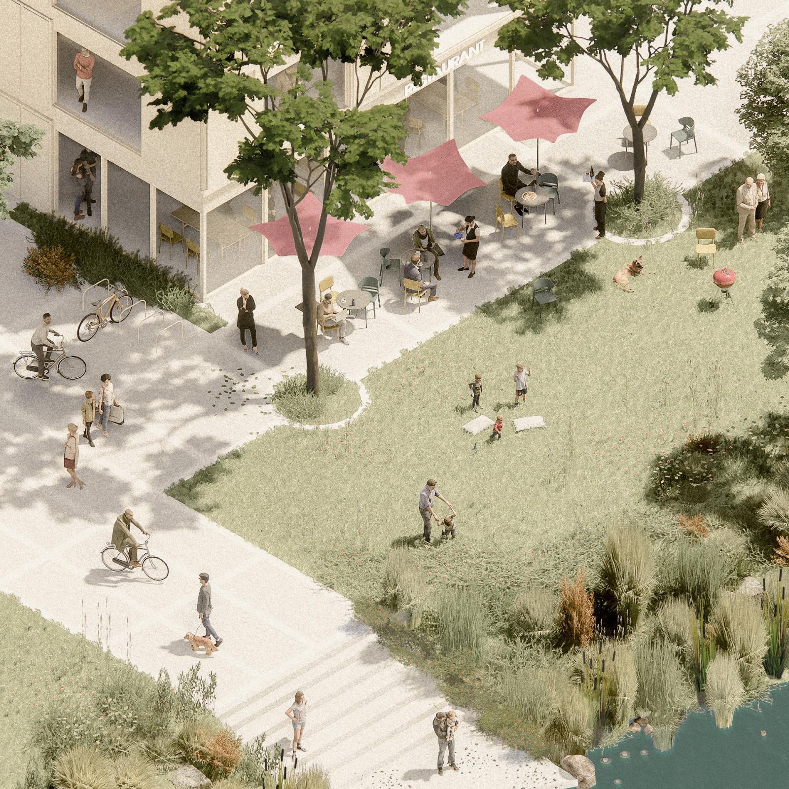 Wellis-Areal Visualisierung Stücheli Architekten © Filippo Bolognese Images