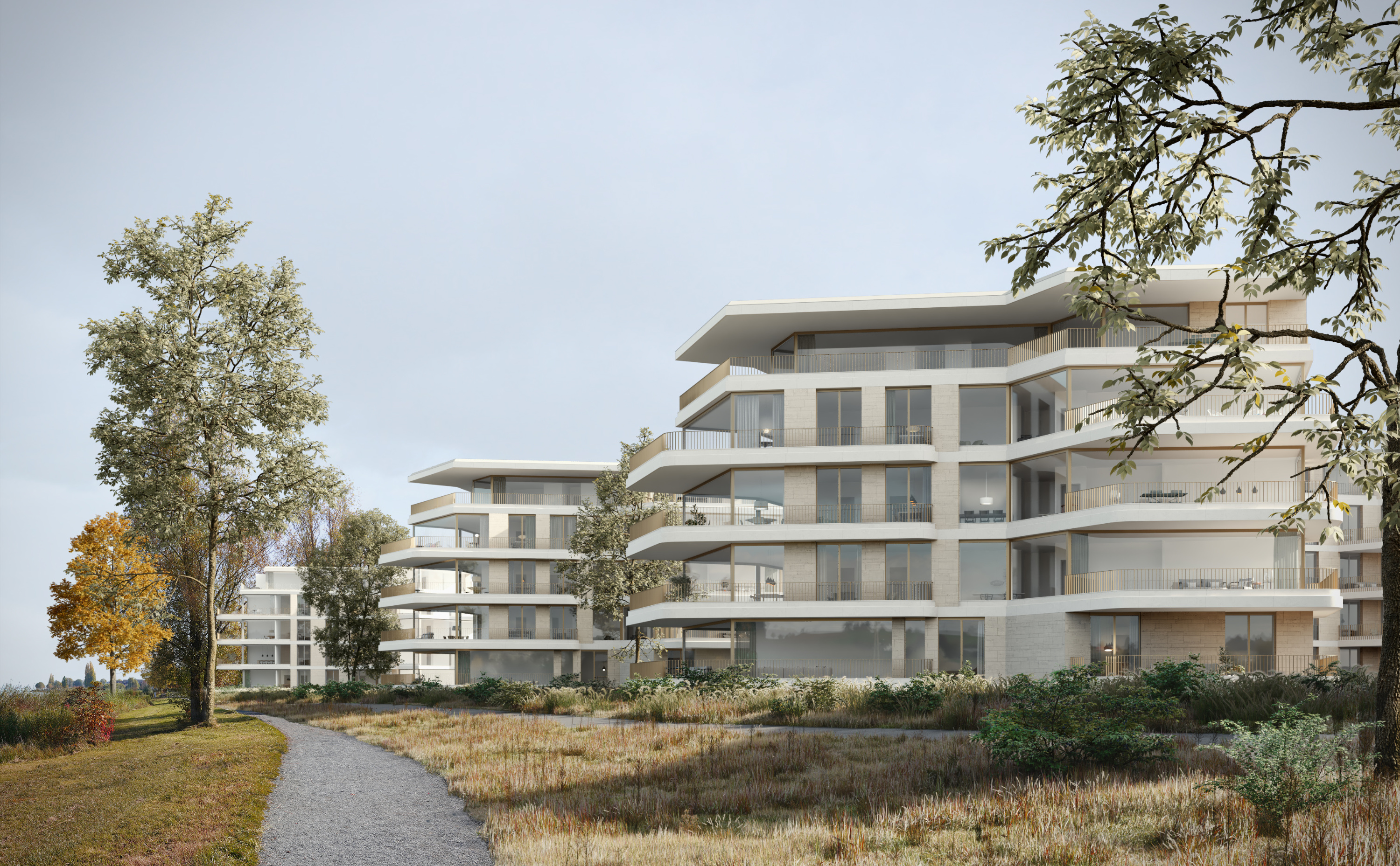 Visualisierung Wohnüberbauung Arrivée, Horn Stücheli Architekten © Filippo Bolognese