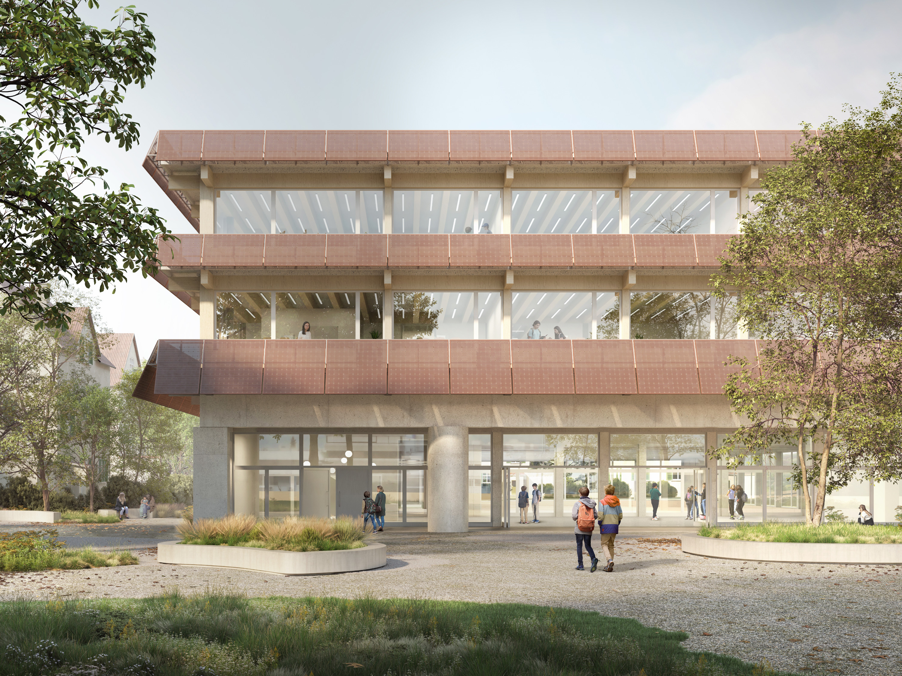 Erweiterung Schulanlage Burgerau, Rapperswil-Jona  Visualisierung Luce Atelier