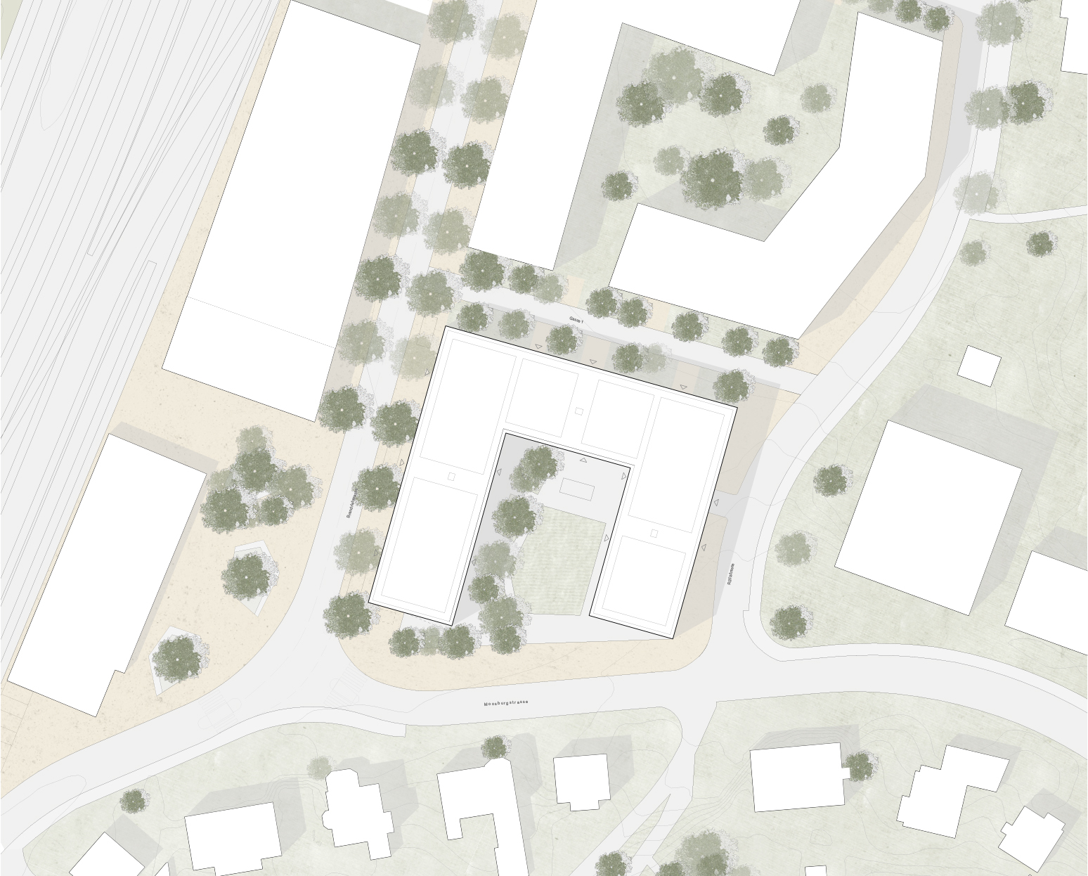 Situationsplan Wohn- und Gewerbeüberbauung Rütlihof, Effretikon, Stücheli Architekten AG