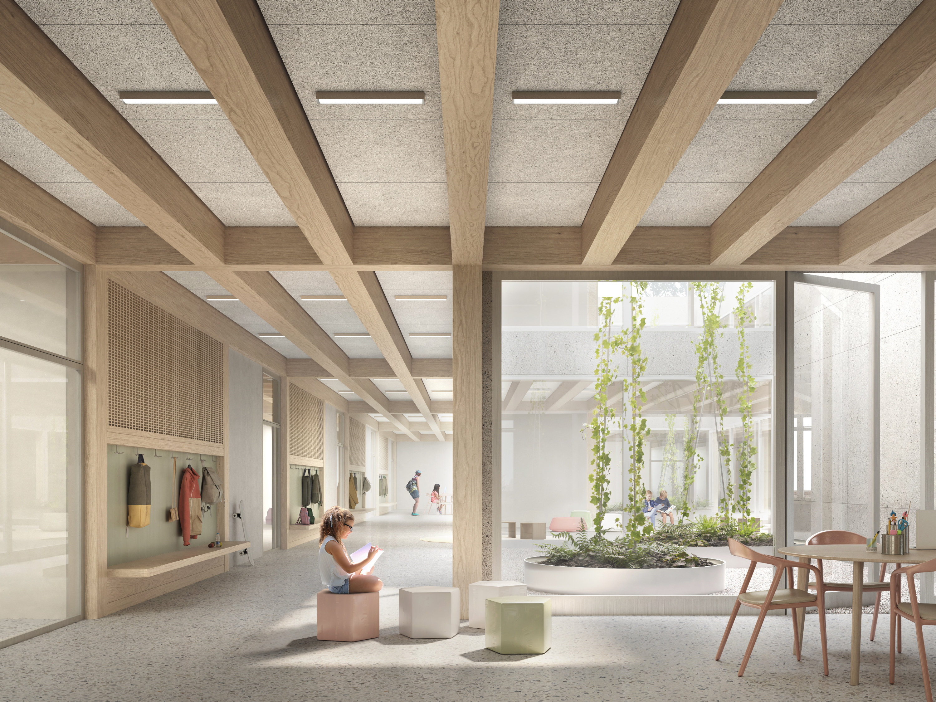 Erweiterung Schulanlage Burgerau, Rapperswil-Jona  Visualisierung Luce Atelier