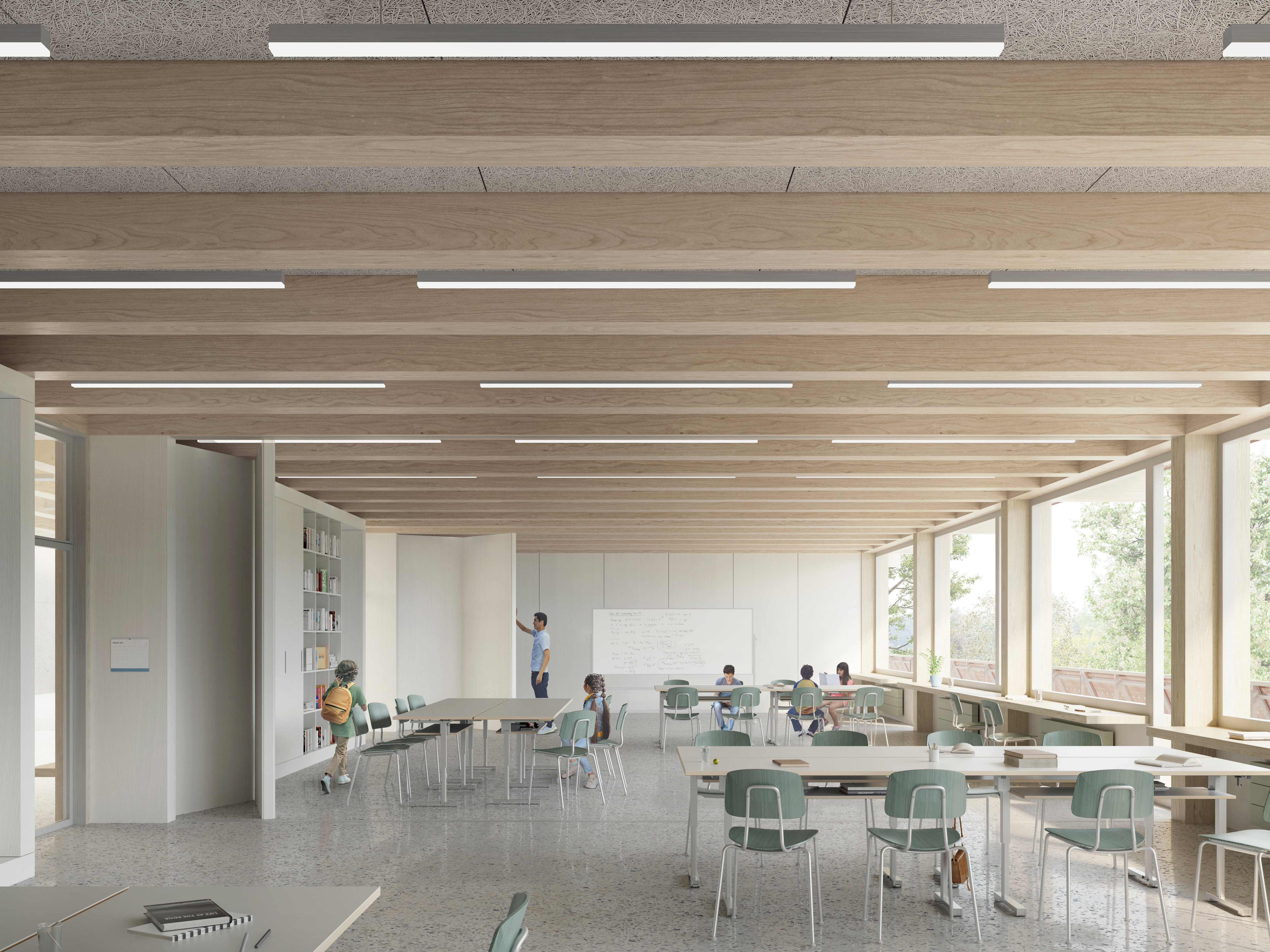 Erweiterung Schulanlage Burgerau, Rapperswil-Jona  Visualisierung Luce Atelier