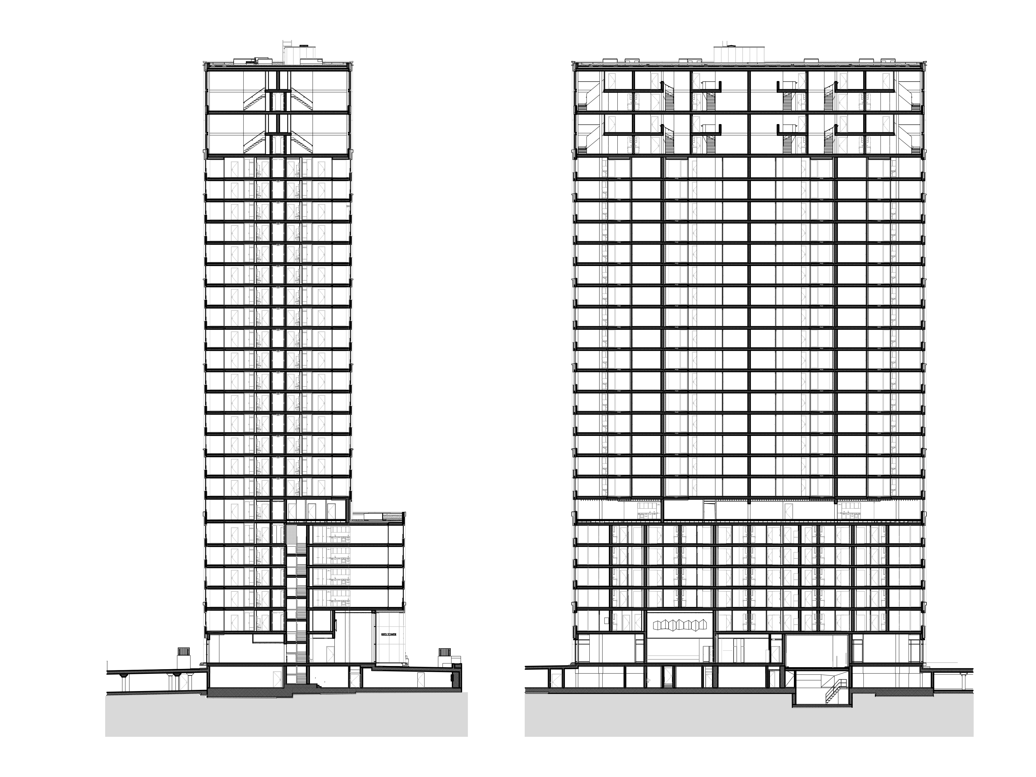 Wohnhochhaus Leutschenbach, Zürich, Querschnitt, Stücheli Architekten AG